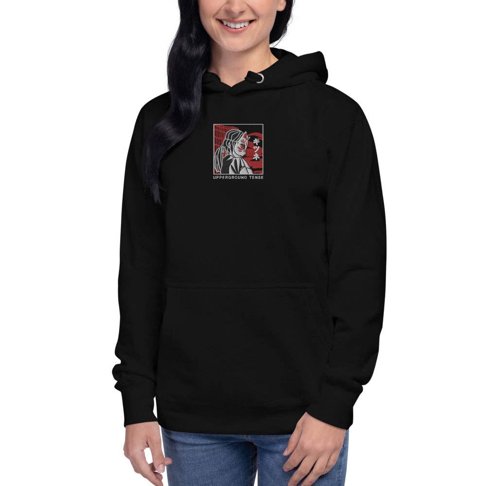 Upperground Tense – wholesale Hoodie - Unisex – Traditionell Kitsune Mask Broderad Unisex Pullover Hoodie1