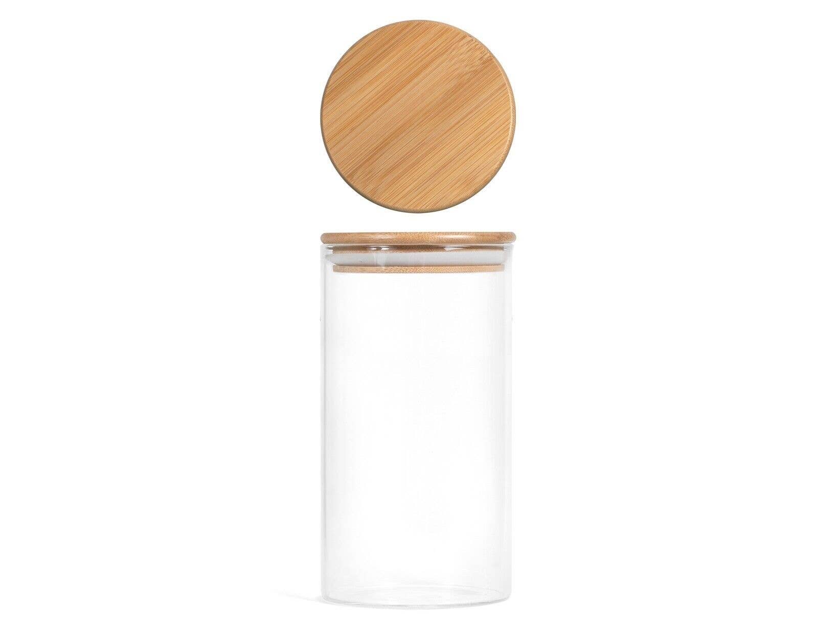 H&H - Wholesale Jar - Borosilicate Glass Jar With Bamboo Lid 1L0