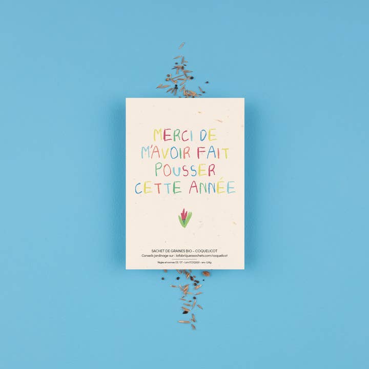 Thank you young sprout - Bolsa de semillas de amapola para venta al por mayor de La Fabrique à Sachets