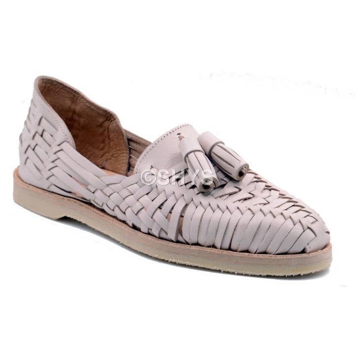 Leather Mexican Sandals For Man White Bone Cds-073 for wholesale by SHYS