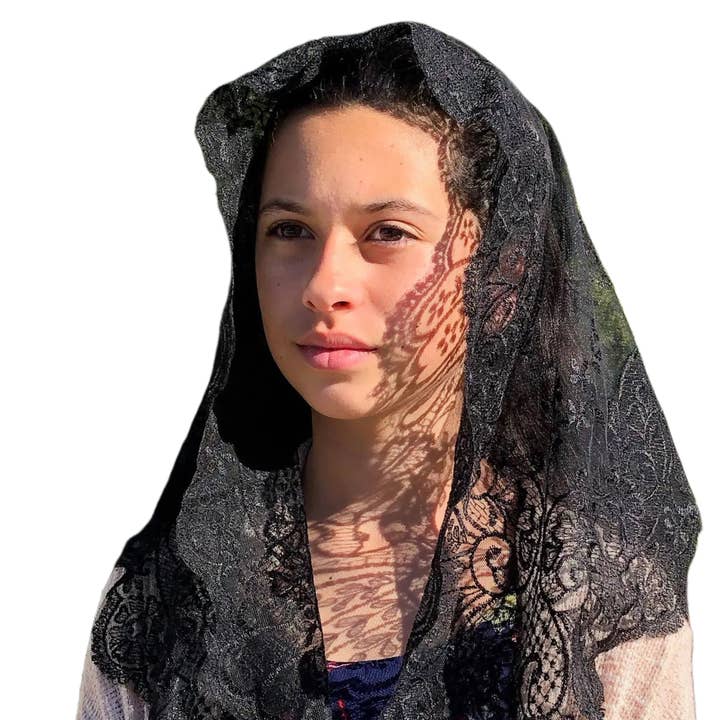 Veil ~ St. Catalina Thomas - ZWART voor wholesale door Oremus Mercy