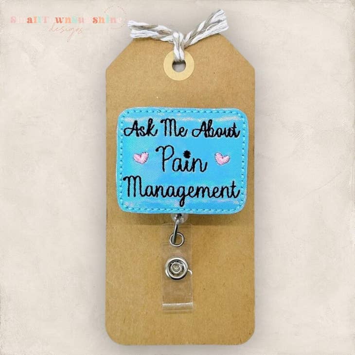 Wholesale Ask Me About Pain Management Badge Reel for your store