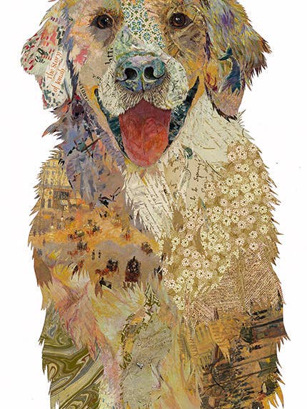 Jonah il Golden Retriever in acrilico per la vendita all'ingrosso da parte di Brenda Bogart