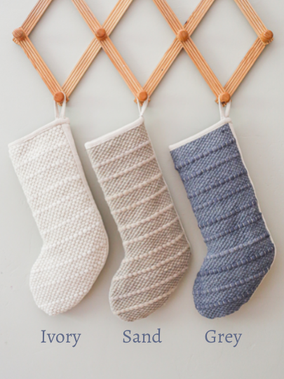 NOEL by Alma Home - Wholesale Holiday Stocking - Handmade Ivory Boho Christmas Stocking | Woven Wool6