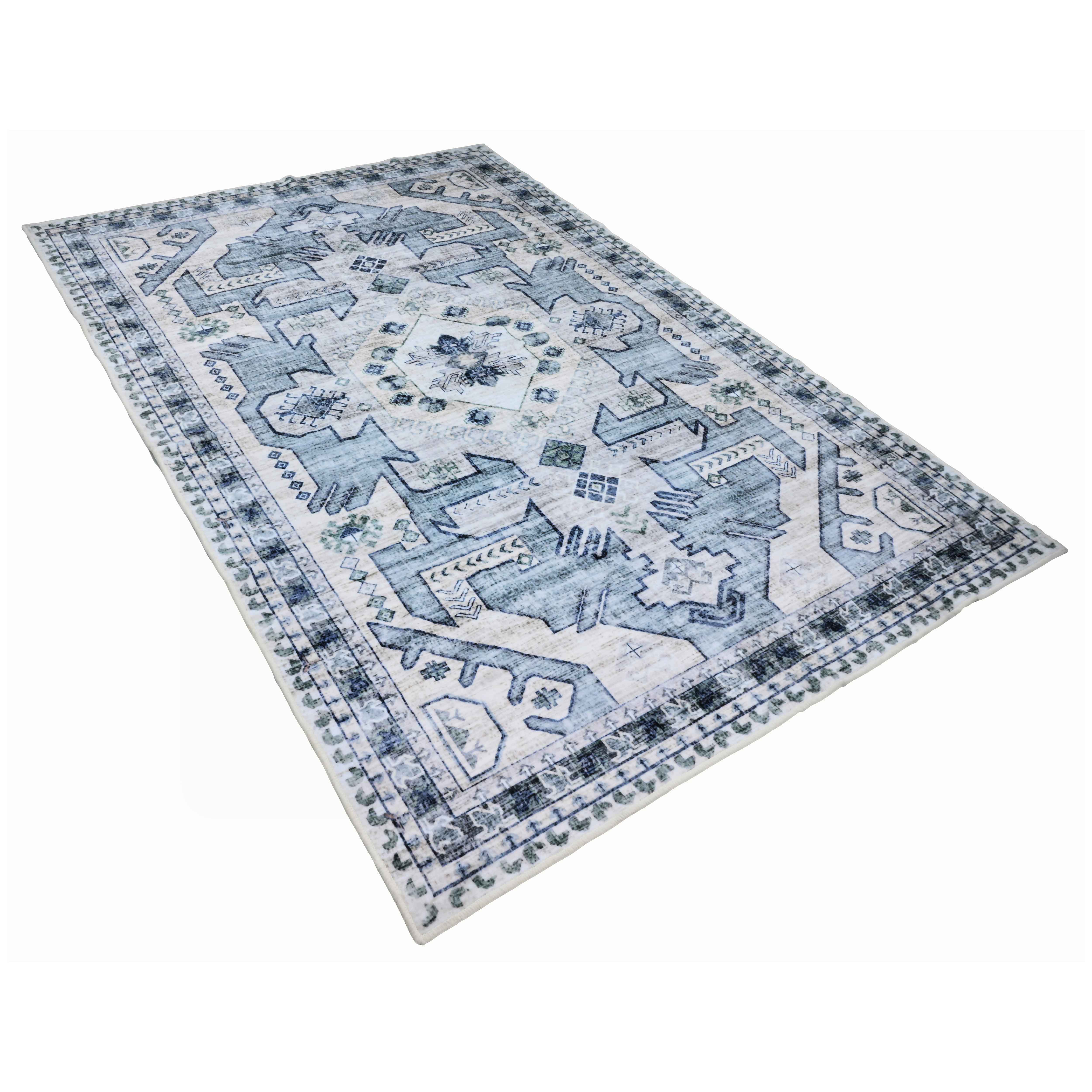 Bed Bath Fashions - Wholesale Area Rug - Bibb Home Washable Flannel Printed Accent Rug with Latex Bac15