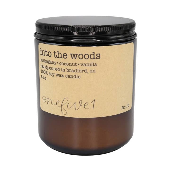 into the woods soy wax candle - SIGNATURE LINE for wholesale by onefive1