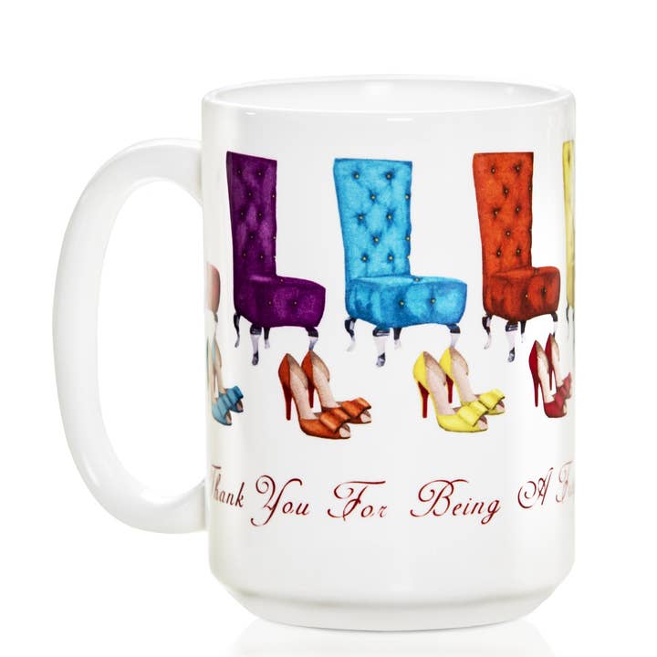 Thank You For Being a Friend Mug for wholesale by She's Got Papers,LLC
