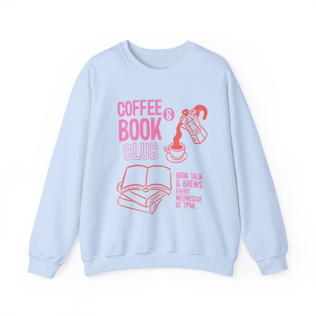 MagicMerchEmporium - Wholesale Graphic Sweatshirt - Unisex - Coffee And Book Club Talk And Brews Sweatshirt6