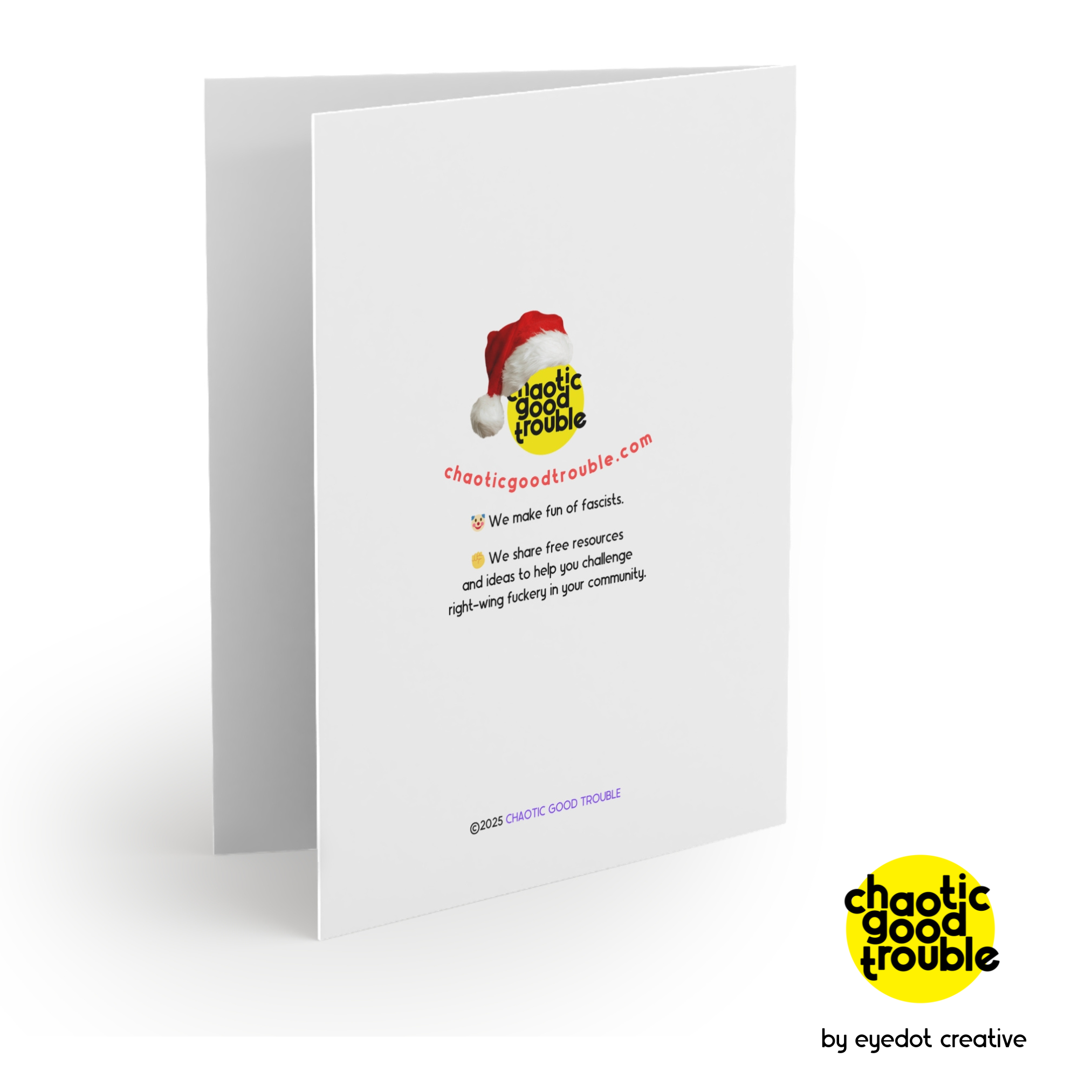 Chaos Engine (formerly Eyedot Creative) - Wholesale Christmas Card - Chinga La Migra subversive holiday card - anti-ICE snowflake4