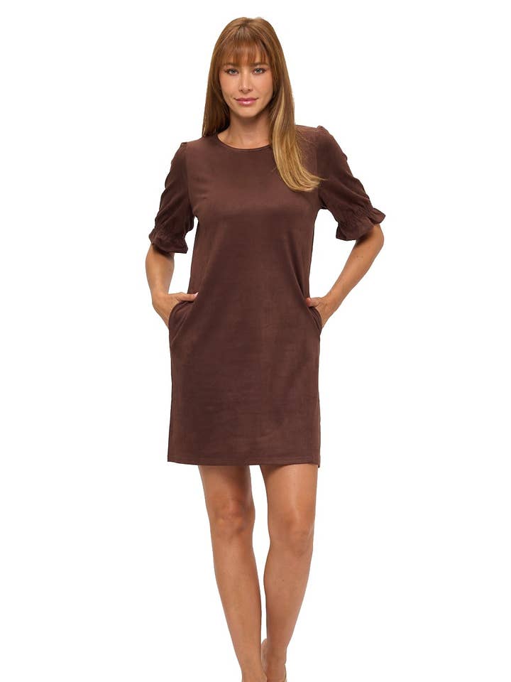Catalina short-sleeve shift dress for wholesale by ARYEH