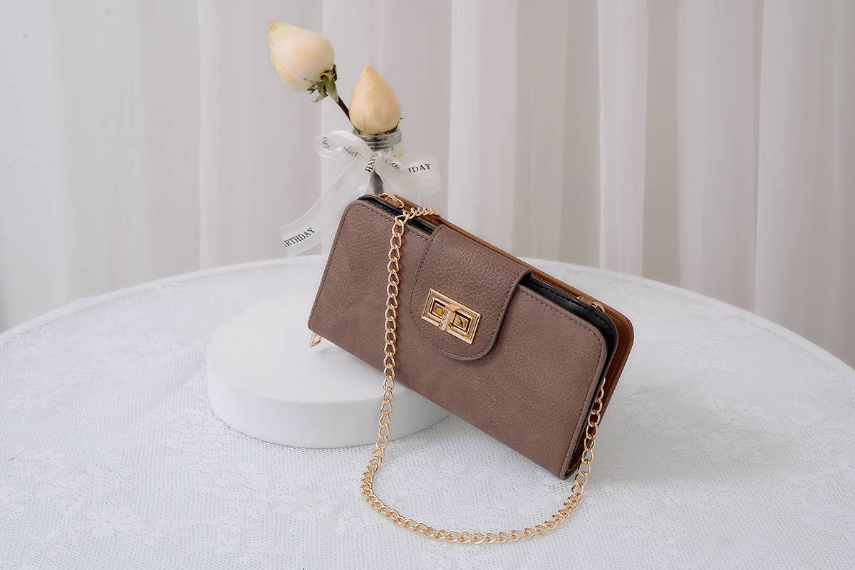 MiMi Wholesale - Wholesale Crossbody Bag - Women's - AD041 Turn Lock Crossbody Wallet24