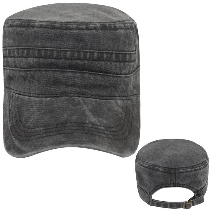 AK Brand - Wholesale Baseball Cap - Women's - Unisex Cotton Cadet Hat Vintage Washed Flat Top Cap2