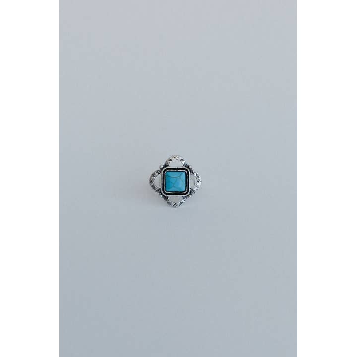 Three Bird Nest - Wholesale Cocktail/Statement Ring - Whimsical Square Ring - Turquoise