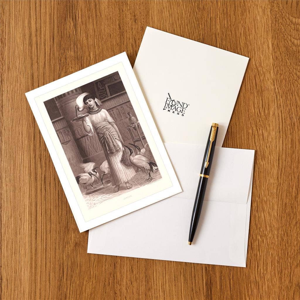 Found Image Press - Wholesale Stationery/Notecard Set - Greeting Card BD-317 Egyptian Woman with Sacred Ibises1