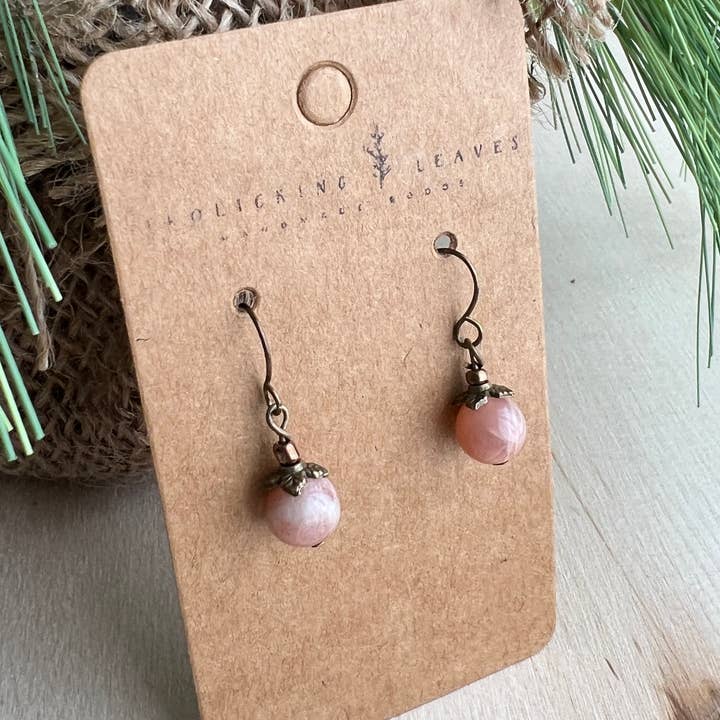 Frolicking Leaves - Wholesale Dangle Earrings - Sunstone & Bronze Earrings