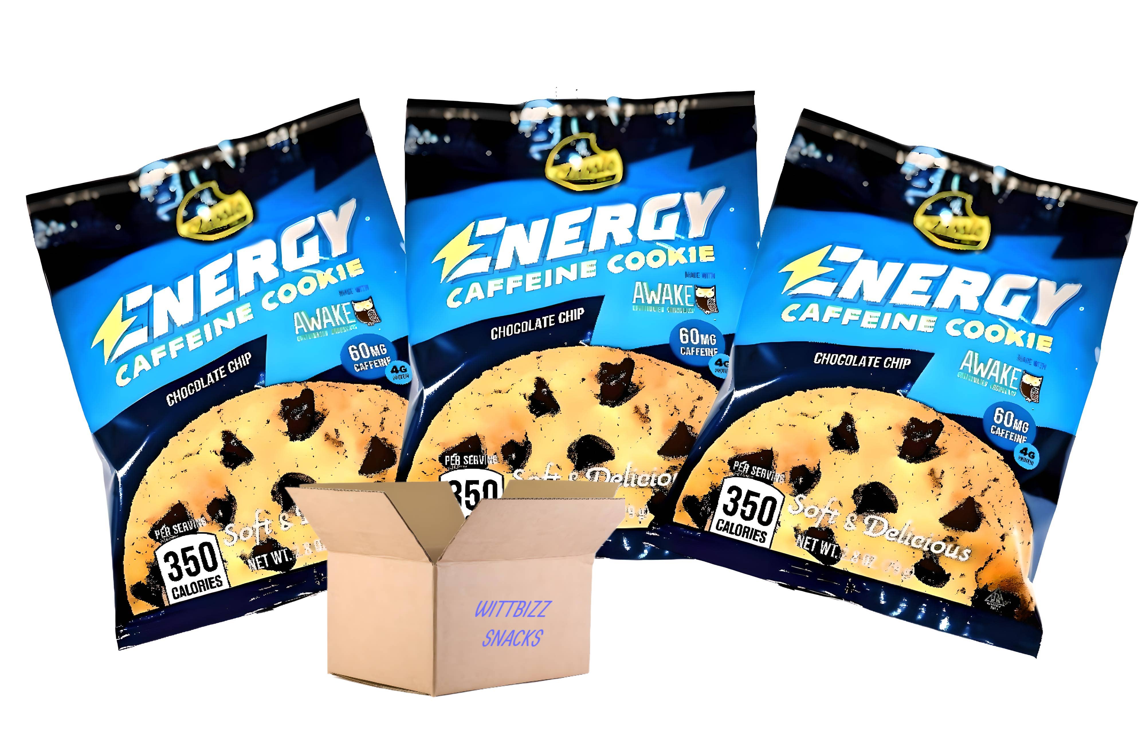 Wittbizz Snacks Bundles Classic Cookie Soft Baked Energy 3oz With Awake Chocolate, 50Mg Of Caffeine, Chocolate Chip 12 Pack. for wholesale by Wittbizz Snacks