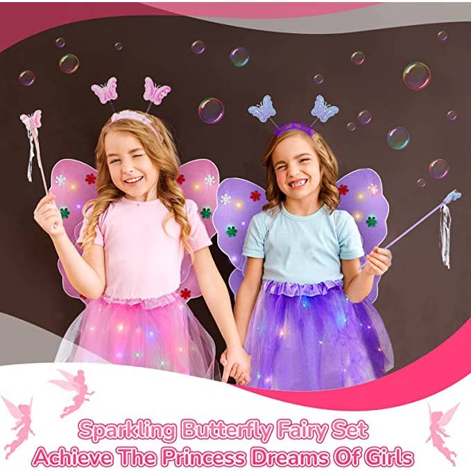 ****NEW COLORS****4PC Light up Princess Fairy(Ages 4-12) for wholesale by SugarQuoteMeNot LLC