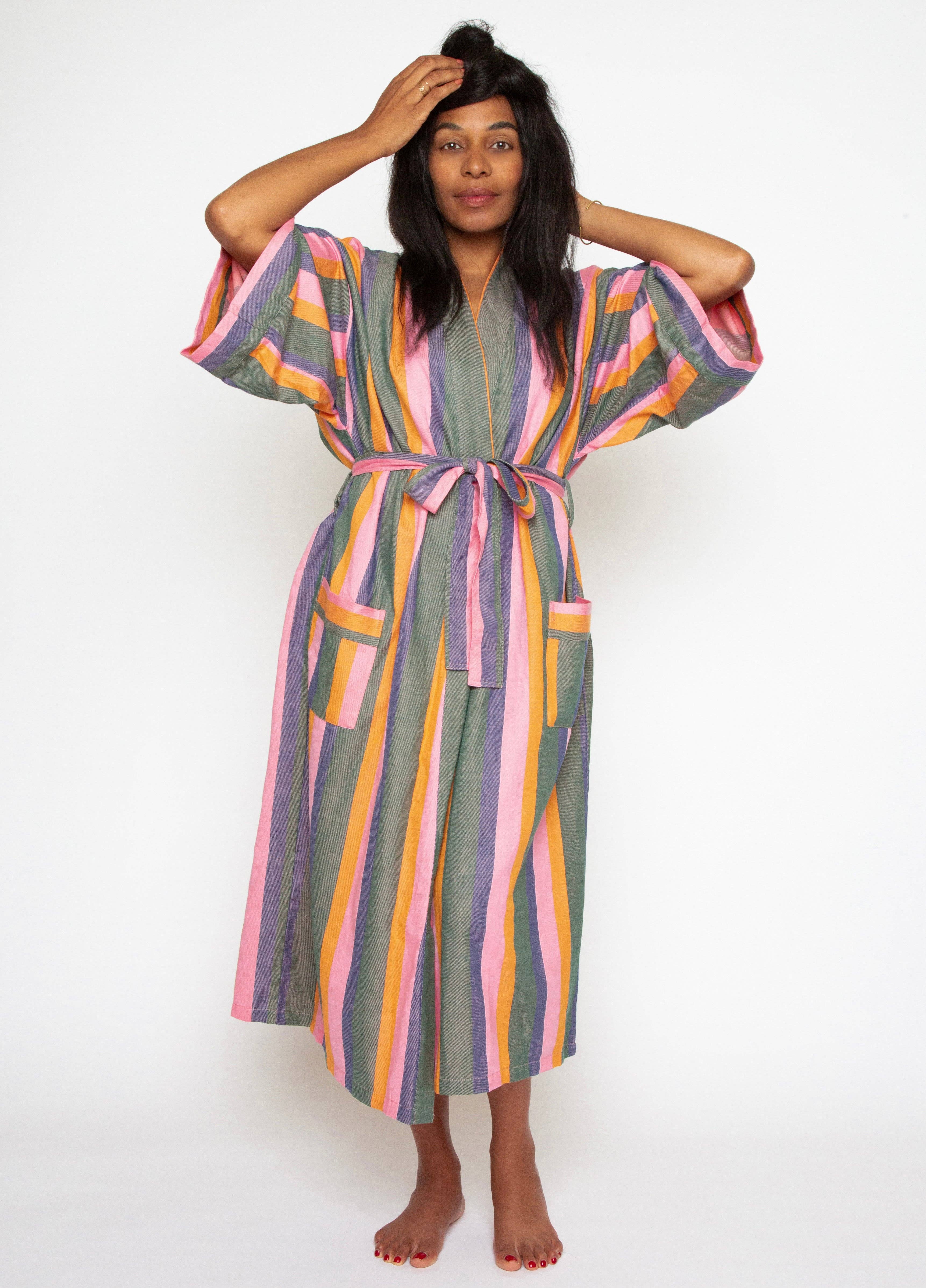 Bathen - Wholesale Robe - Women's - Stripe Robe In Palma1