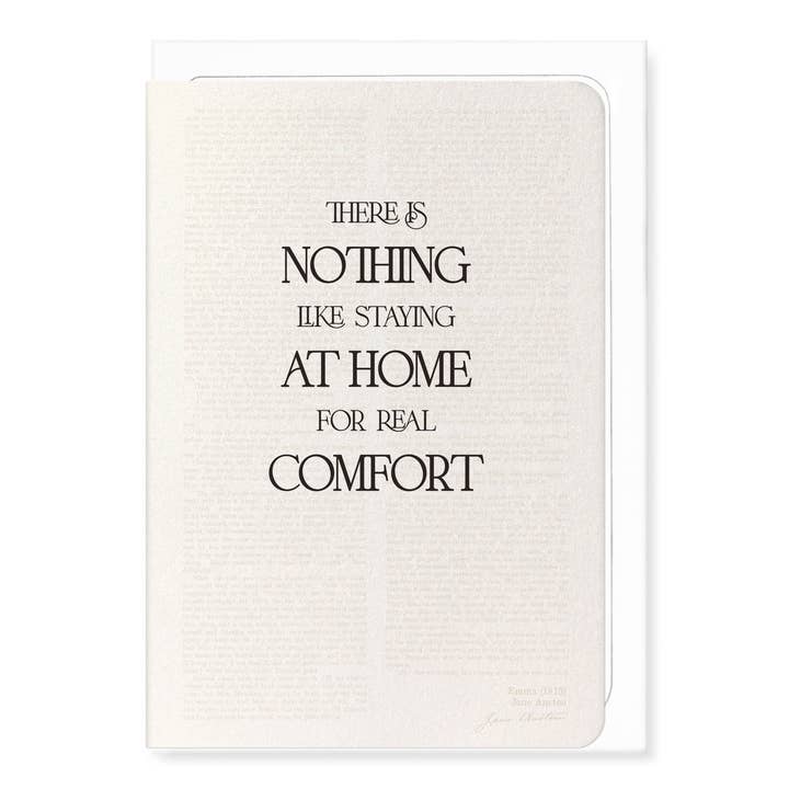 RIEN DE TEL QUE DE RESTER À LA MAISON : Carte de vœux peinte pour la vente par Ezen Trade