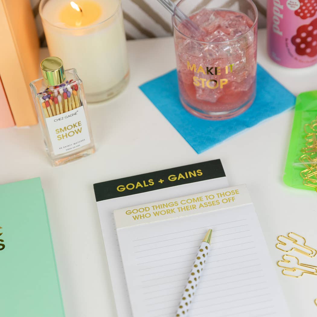 Chez Gagné - Vente Blocs-notes - Objectifs + Gains - Bloc-notes ligné - Noir charbon - 65 pages perforées - 5x85