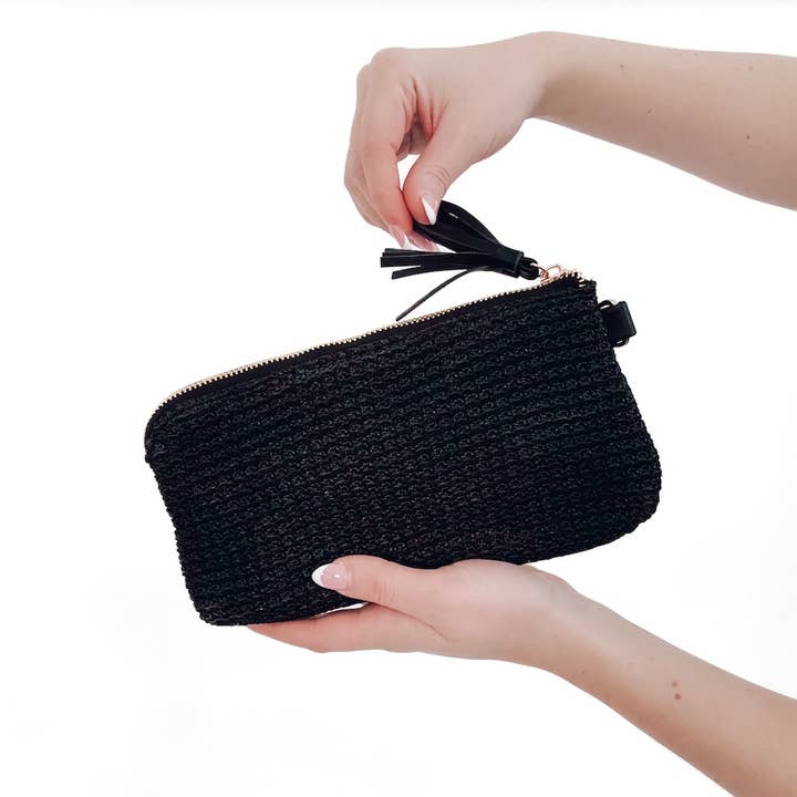 Pretty Simple - Wholesale Clutch Bag - Women's - Rome Raffia Clutch Card Wallet Wristlet