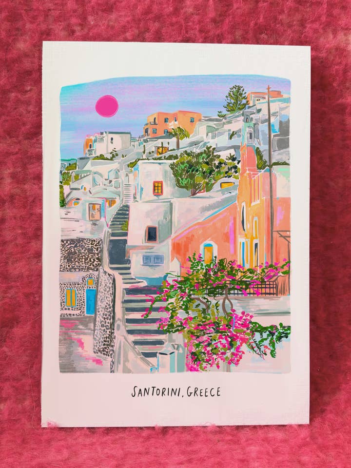 Santorini, Greece Print for wholesale by Modge Design Studio