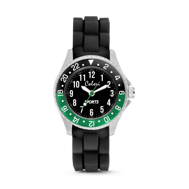 Børneur med tal i grøn og sort for engroshandel hos Colori