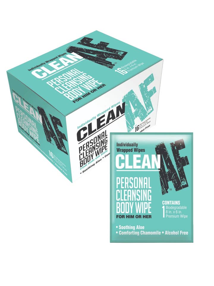 Clean AF Personlige Renseservietter for engroshandel hos Little Genie Productions