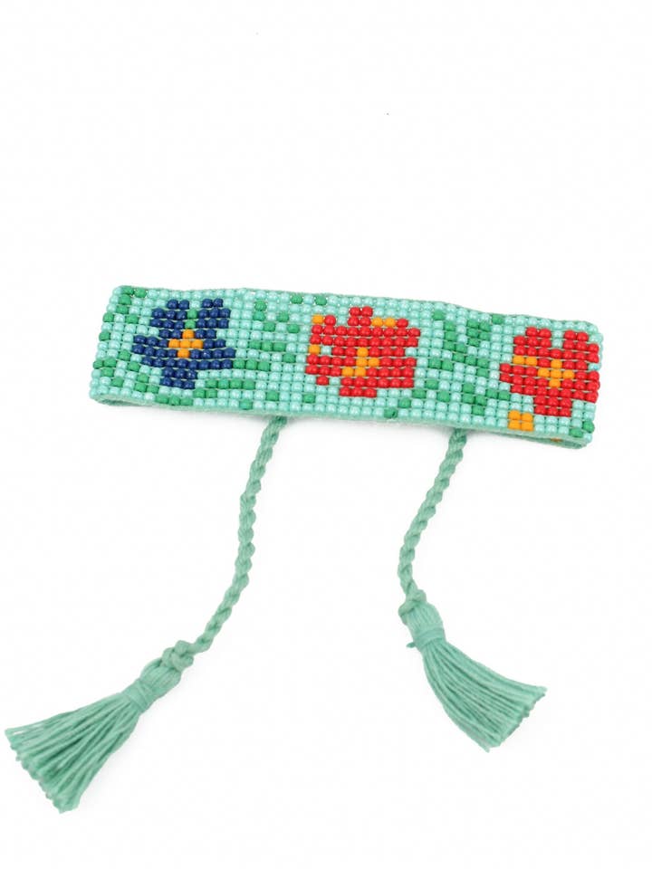 BLAUWE BLOEMIGE KRALENARMBAND voor wholesale door My Doris