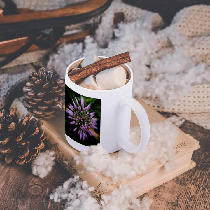 3dRose - Wholesale Coffee Mug - 3dRose, Macro photo of a flowering purple allium plant with a starburst effect, Mug11