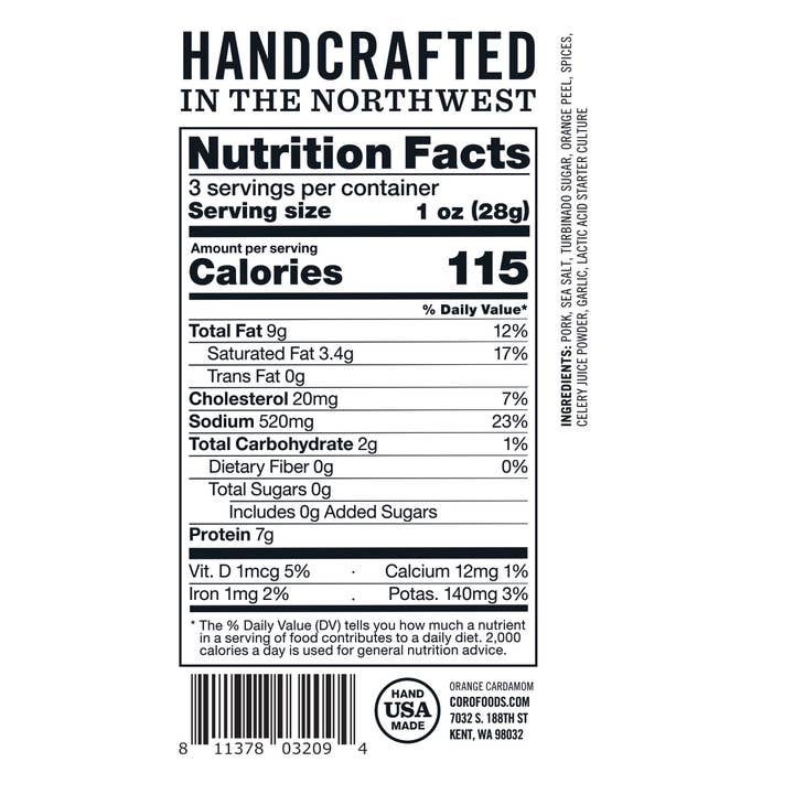 Coro Foods - Wholesale Salami - Sliced Pack Uncured Orange Cardamom3