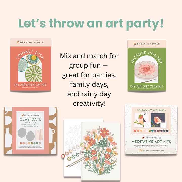 Breathe People - Venta al por mayor Kit de manualidades - Niños - Kit de Arcilla DIY para Niños: Haz y Pinta Tus Propios Platillos para Baratijas9