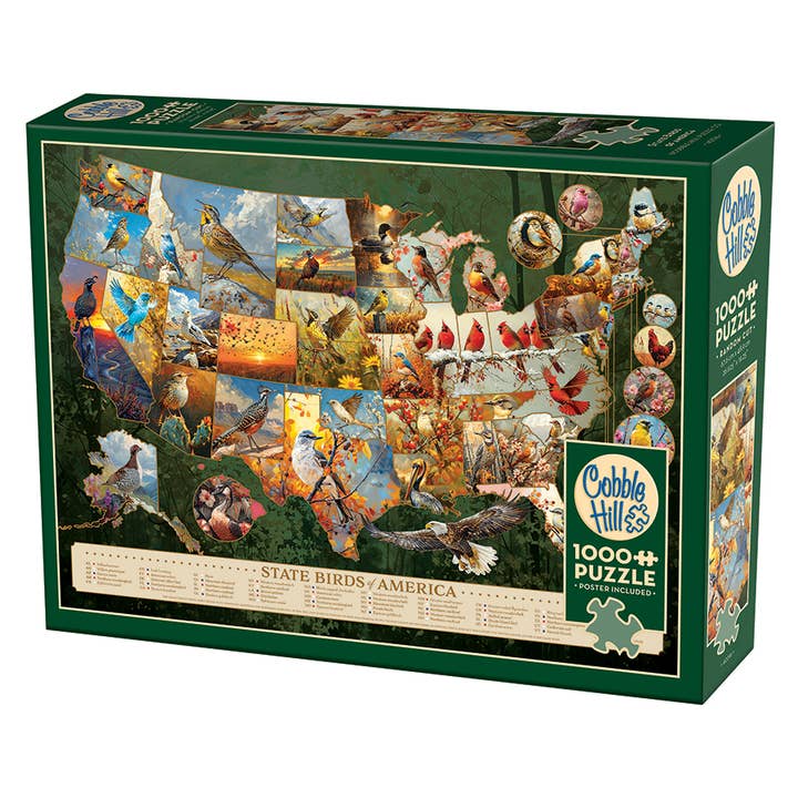 Outset Games and Cobble Hill Puzzles - Wholesale Puzzle - Adult - State Birds of America 1000pc puzzle1