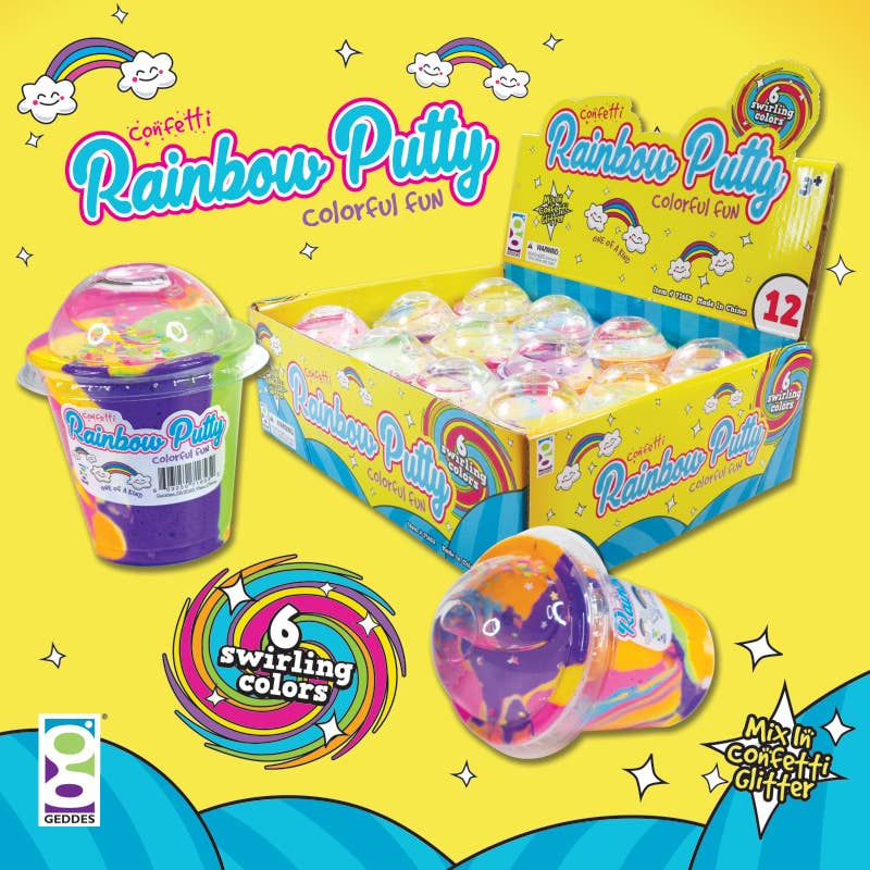 Geddes – Plasticina - Crianças por atacado – Massa Confetti Rainbow 12/exposição9
