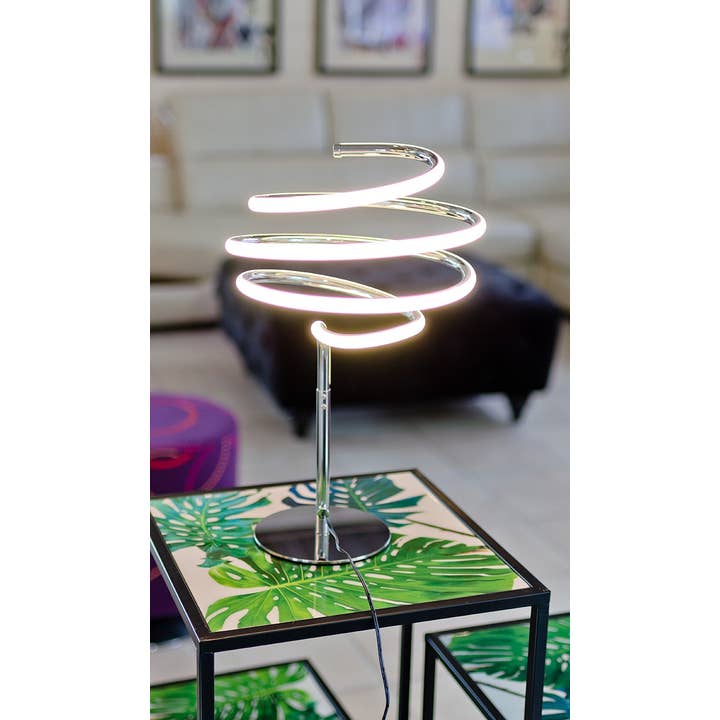 Febland - Wholesale Accent/Desk Lamp - LED Spiral Silver Table Lamp