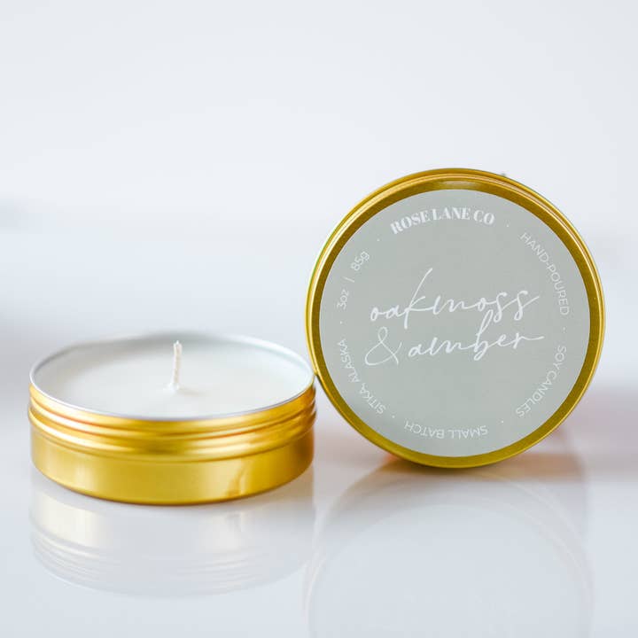 OAKMOSS & AMBER 3 OZ CANDLE for engroshandel hos ROSE LANE CO