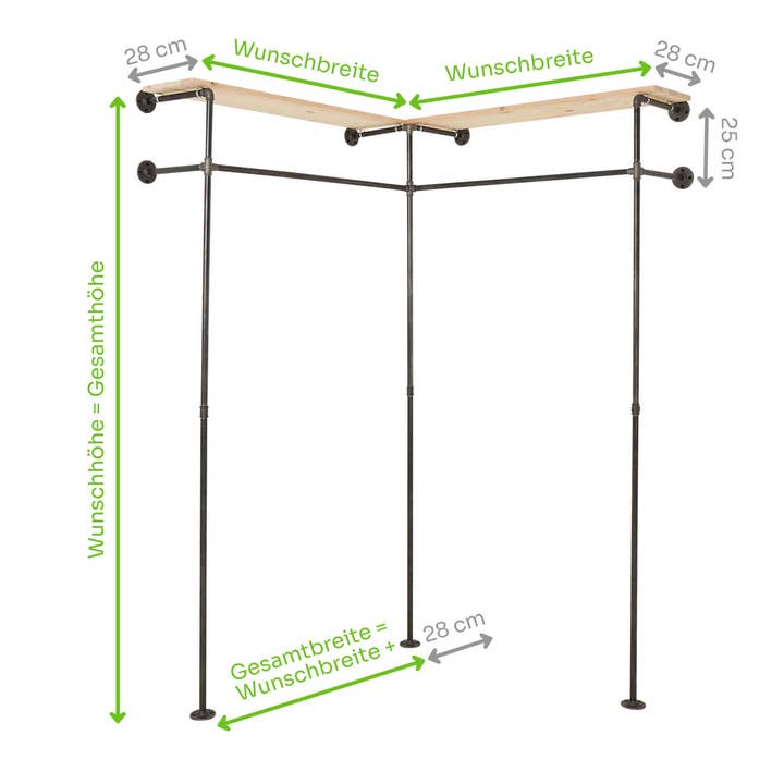 Hoekgarderobe · Duo Hoge Hoek voor wholesale door various - Design aus Stahlrohr