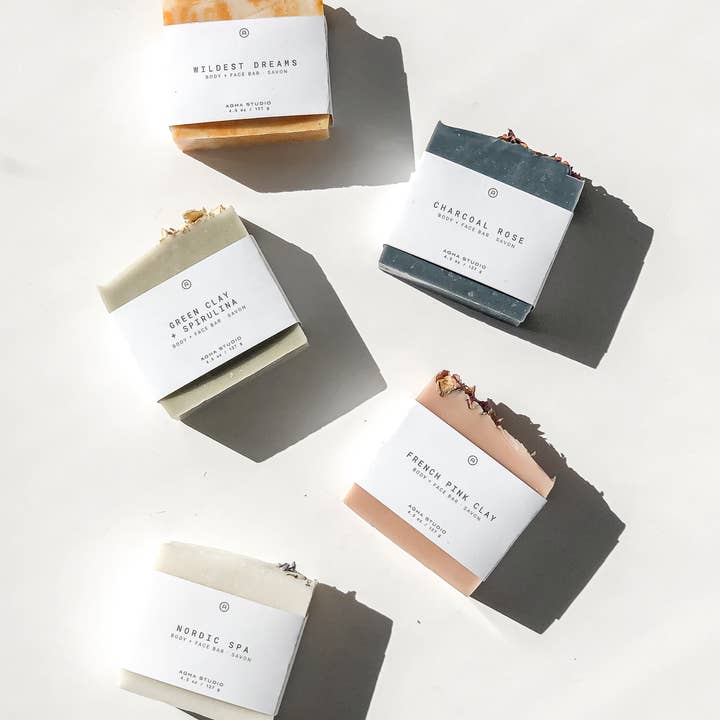 Agha Studio - Wholesale Bar Soap - French Pink Clay Body + Face Bar