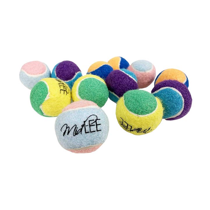 Bolas de tênis para cães Midlee X-Small 1,5" - pacote com 12 (sortidas) por atacado de Midlee Designs