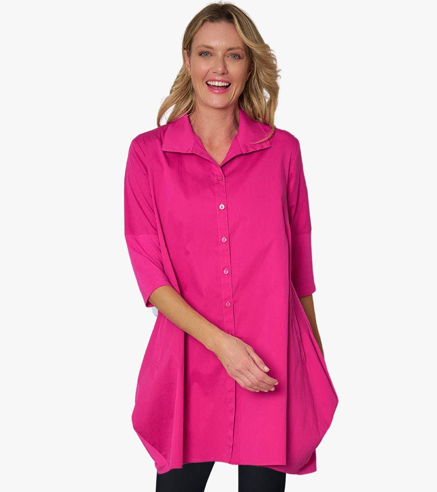 Stella Carakasi - Wholesale Tunic - Women's - Women's 3/4 Sleeve A-Line Cotton Poplin Tiburon Tunic Icon20