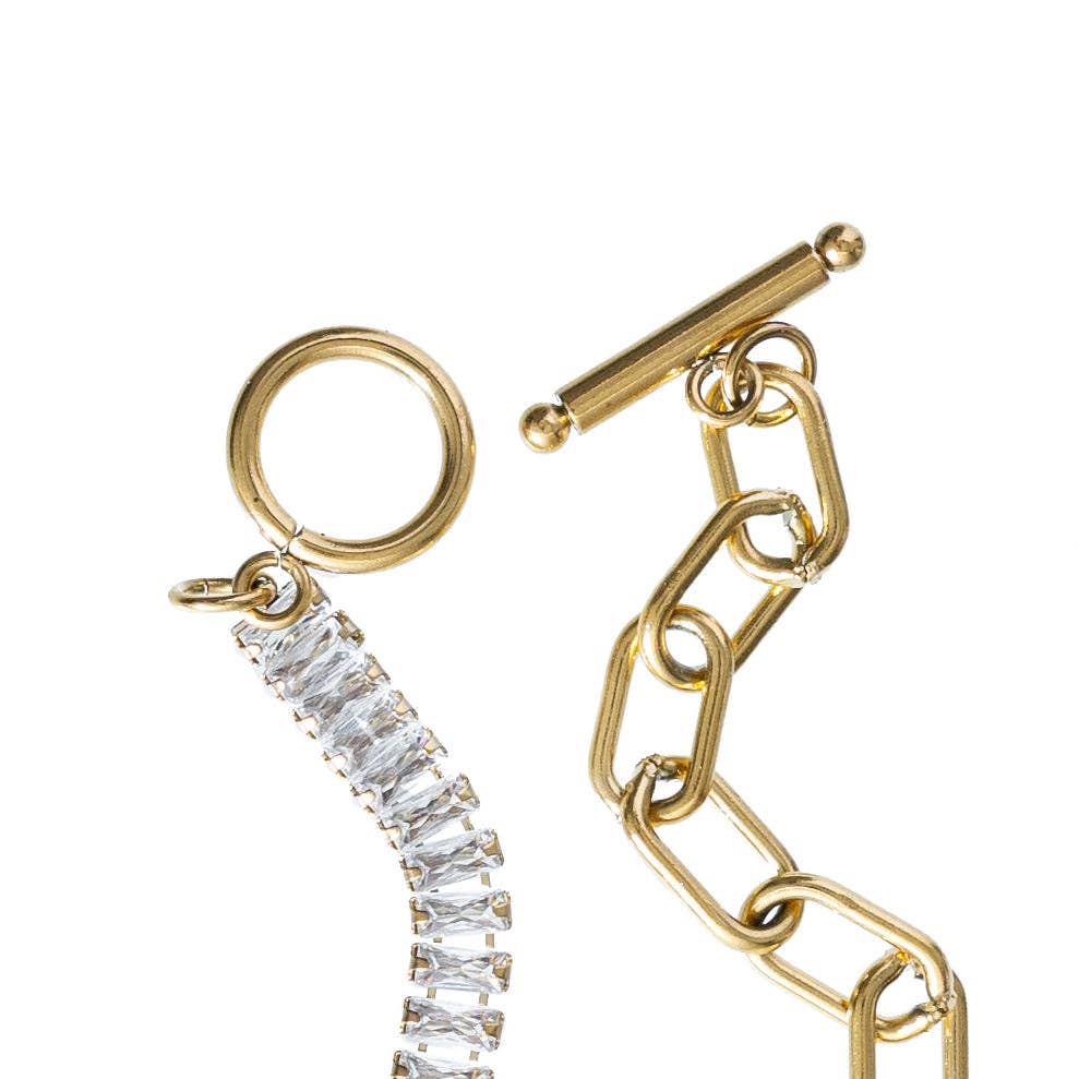 Brenda Grands Jewelry - Wholesale Tennis Bracelet - Waterproof Gold Tennis and Paperclip Bracelet2