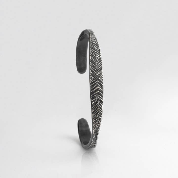 DMG Designs - Wholesale Cuff Bracelet - Forged Feather Cuff | Sterling Silver3