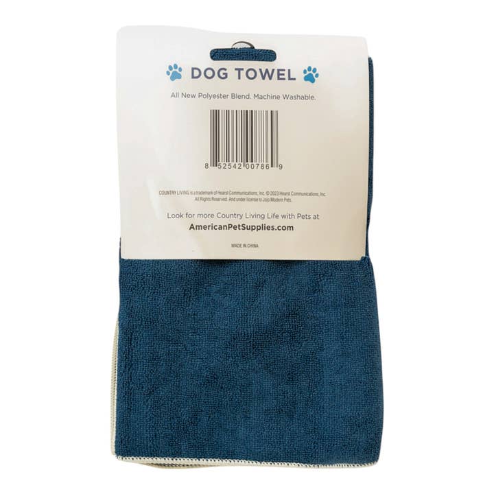 Jojo Modern Pets - Wholesale Pet Towel - Dog - Quick Drying Microfiber Dog Bath Towel with Paw Print (Blue)