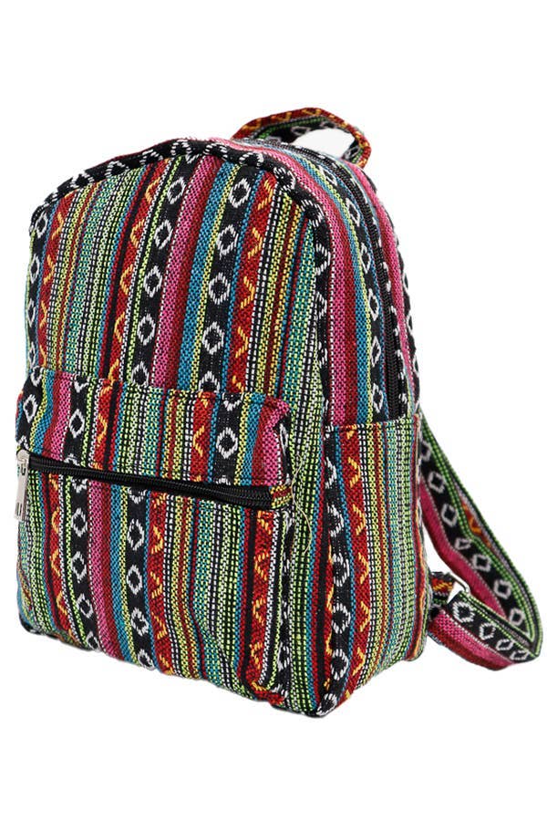 ASSORTED Navajo Boho Tribal Woven Backpack for wholesale on Faire10