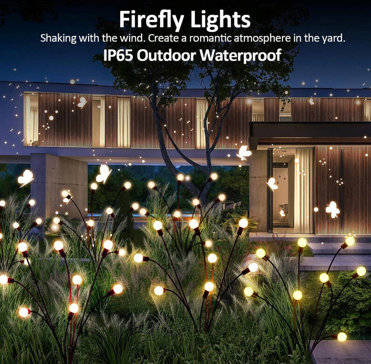 OutdoorSolarOutlet – wholesale Outdoor/lawn light – 4 Pack Upgraded 8 LED Solar Powered Firefly Lights,Outdoor Waterproof Vibrant Garden Warm White3