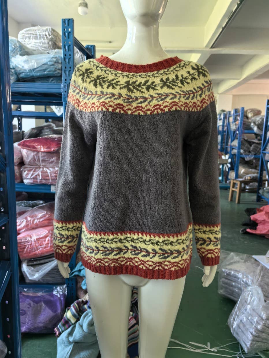 Rosa Clothing - Wholesale Knit Sweater - Women's - Cottagecore Vintage jacquard knit sweater jumper4