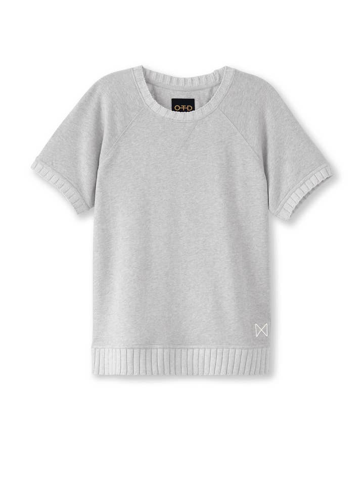 Short Sleeve French Terry Sweatshirt (Light Grey Heather) for wholesale by ON THIS DAY