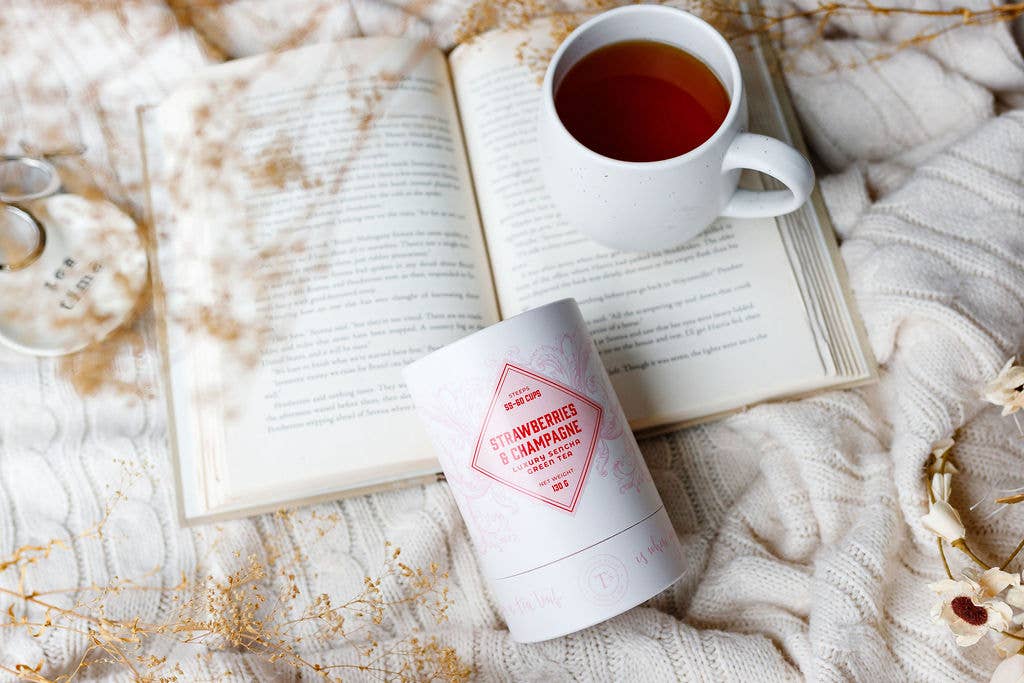 Once Upon a Tea Leaf - Wholesale Loose Tea - Strawberries & Champagne- Luxury Loose Leaf Green Tea3