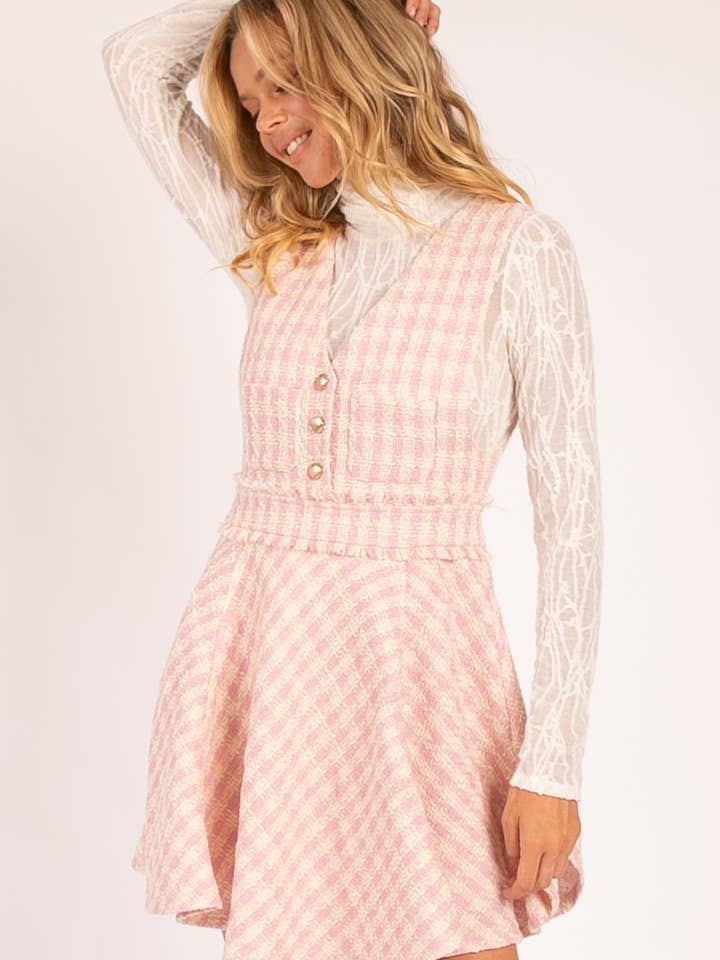 Heyson - Wholesale Dress - Women's - JOD1015 Plaid Button-Front Skater Dress