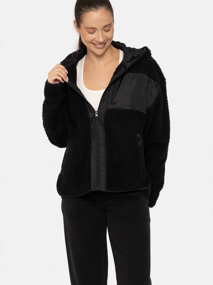 Mono B - Wholesale Hoodie - Women's - Zip Up Sherpa Hoodie